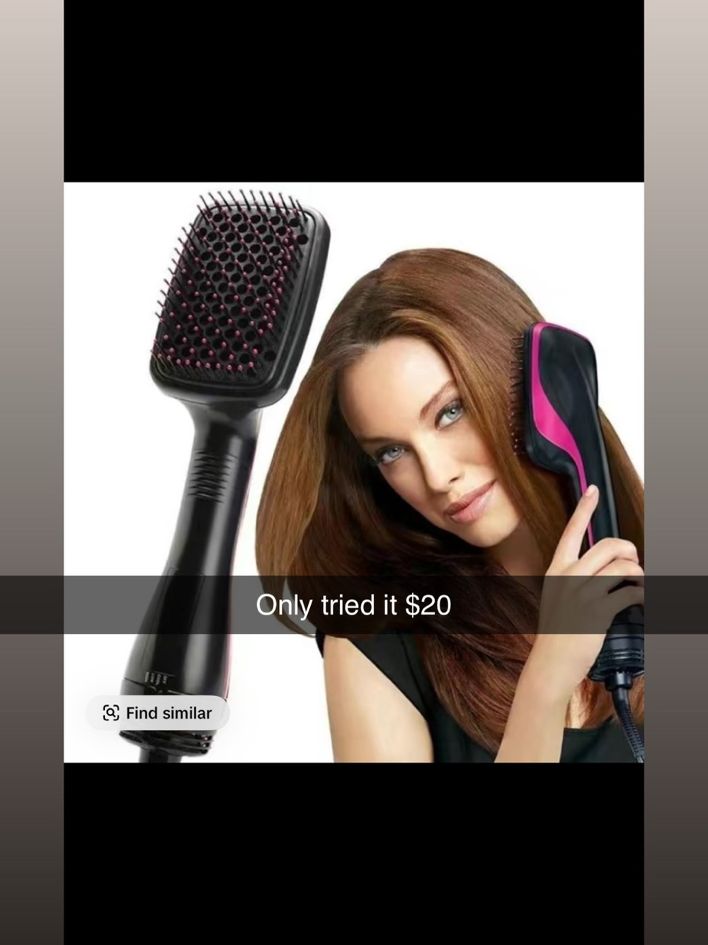 Pink and Black Heated Straightening Brush for Women Hair